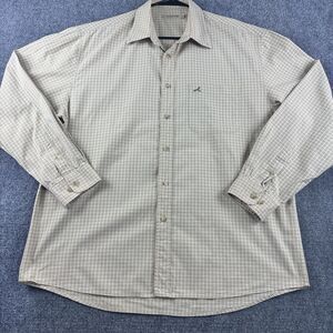 Countdown Shirt Mens 05 Beige White Check Long Sleeve Button Up Pocket
